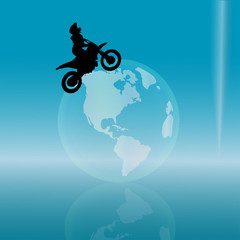Fototapeta na wymiar Vector silhouette of a biker.