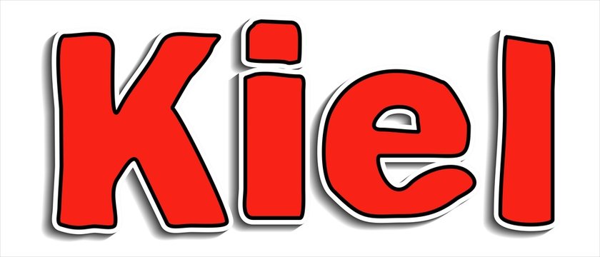 Kiel Schleswig-Holstein gro&szlig;er roter Schriftzug