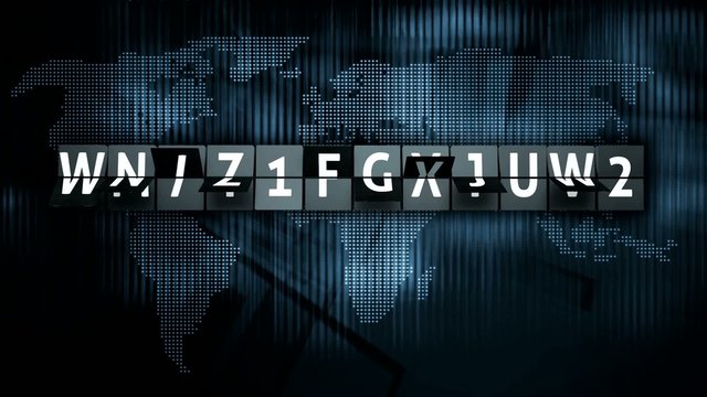 3D Airport flight destination board showing a city  full HD