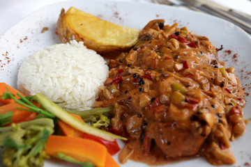 Pepper steak with rice