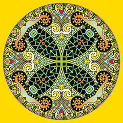decorative design of circle dish template, round geometric patte