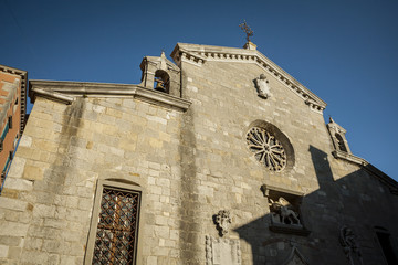 Church in ancient town of Labin, Croatia.