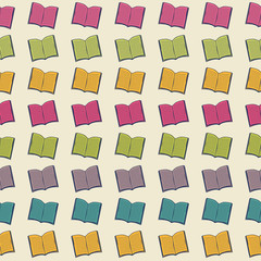 School pattern with books