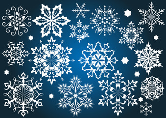 Set of vector snowflakes