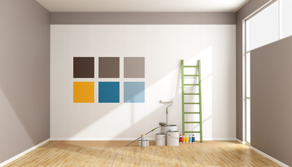 Select color swatch to paint wall - obrazy, fototapety, plakaty