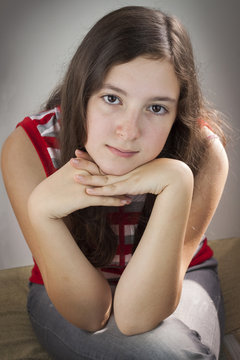 Portrait of beautiful teenage girl