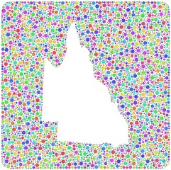 Map of Queensland - Australia - into a square icon