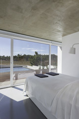 Bedroom in modern vacation house