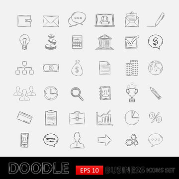 Doodle business icons