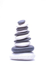 Pile of stones isolated on white background