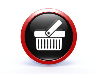 shopping cart circular icon on white background