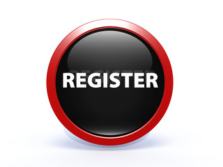 register circular button on white background