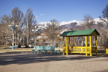 Park in Cholpon-Ata. Kyrgyzstan
