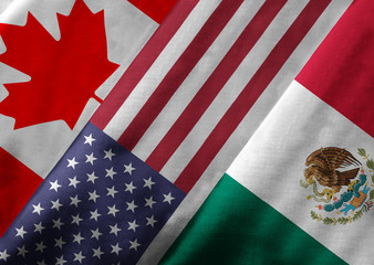 3D Rendering of North American Free Trade Agreement Members - 71338931