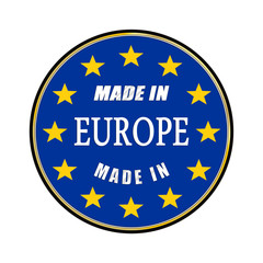 ql44 QualityLabel - made in europe - blue with stars - g1884