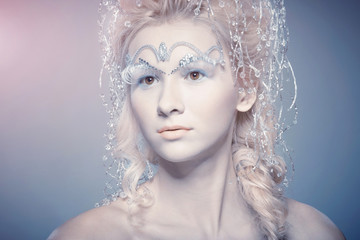 Sensual woman with winter makeup