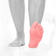 Schmerzen Fußesohle - schwarz weiß