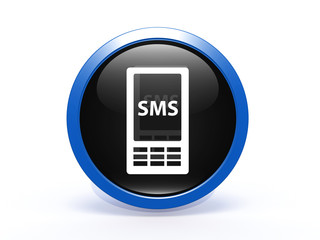 sms circular icon on white background