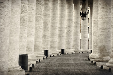 Colonnade in rome black and white vatican city - 71339181