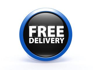 Free delivery circular icon on white background