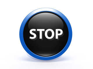 stop circular icon on white background