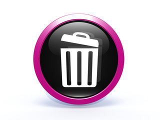 trash can circular icon on white background