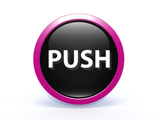 push circular icon on white background