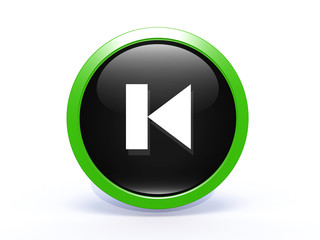 prev circular icon on white background