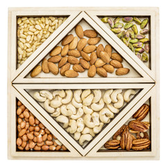 variety of nuts abstract