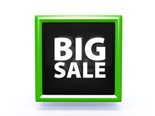 Big sale square icon on white background
