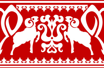 Seamless ethnic ornament with aries
