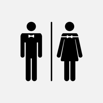 Vector silhouette male and female WC icon