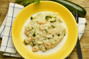 Risotto zucchine y gamberetti Cucina italiana Expo Milano 2015