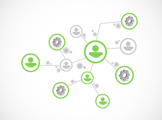 business contact network illustration