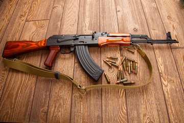 Kalashnikov assault rifles with ammunition
