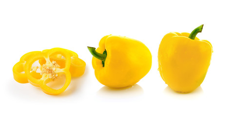Fototapeta na wymiar yellow pepper on white background