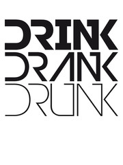 Drink Drank Drunk Text Logo