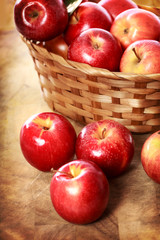 Red apples in a basket