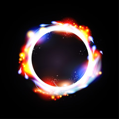 illustration of digital flare frame in circular frame