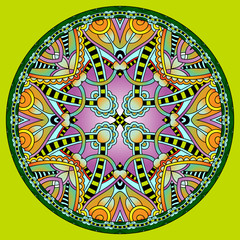 decorative design of circle dish template, round geometric patte