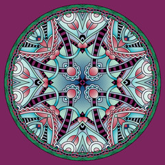 decorative design of circle dish template, round geometric patte