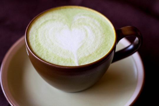 Matcha Latte Cup of green tea and water