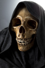 Death Skeleton head in hood