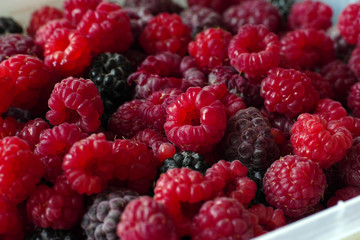 Raspberries and blackberries