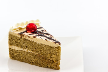 Coffee cake slice.