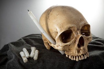 Skeleton in dark ceremony