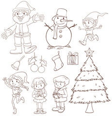 A plain sketch of a Christmas celebration