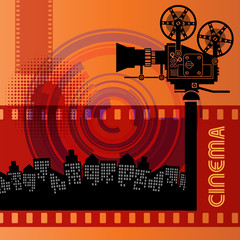 Abstract cinema background, vector