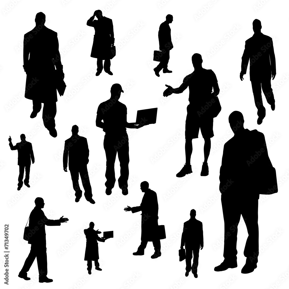 Sticker Vector silhouette of businessman.