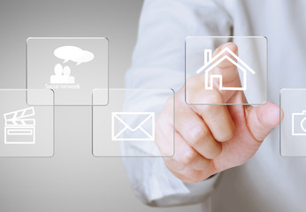 Pushing a button on a touch screen